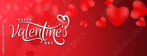Happy valentine's day banner with text design