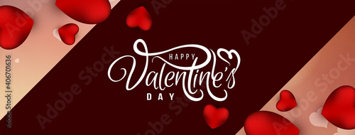 Happy valentine's day stylish banner design