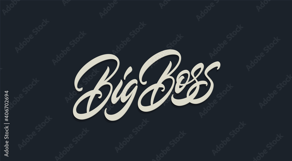 Big Boss hand lettering. Trendy slogan design for use in t-shirt, hoodie and other clothes.