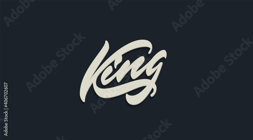 King hand lettering. Trendy slogan design for use in t-shirt, hoodie and other clothes.