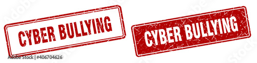 cyber bullying stamp set. cyber bullying square grunge sign