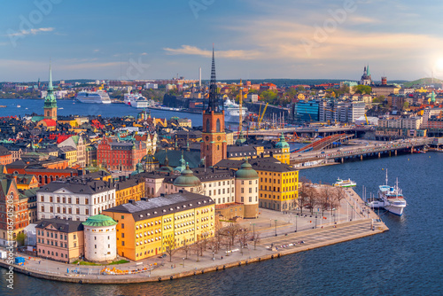 Stockholm old town city skyline, cityscape of Sweden