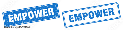 empower stamp set. empower square grunge sign