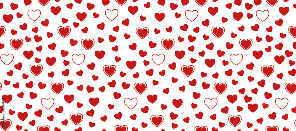 Seamless white background with red hearts. Love symbol ornament minimalistic symmetrical romantic composition. Seamless white background with red hearts. Love symbol ornament minimalistic symmetrical romantic composition.