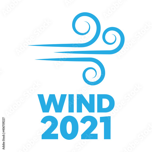 Blowing wind with flying leaves icon. Air icons vector set