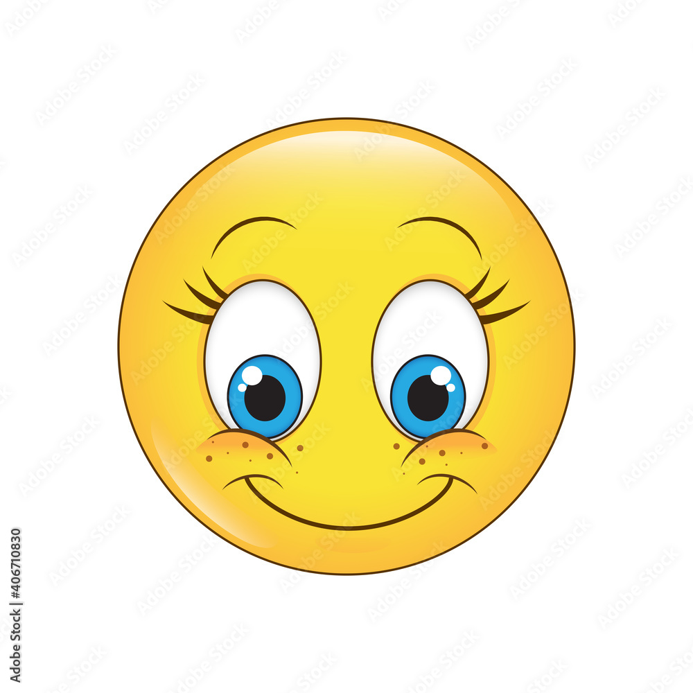 Face emoji icon isolated on white background. Trendy face emoji icon for sticker, wallpaper, greeting card, t shirt and poster. Useful social media, app, ui and logo. Face emoji vector illustration	