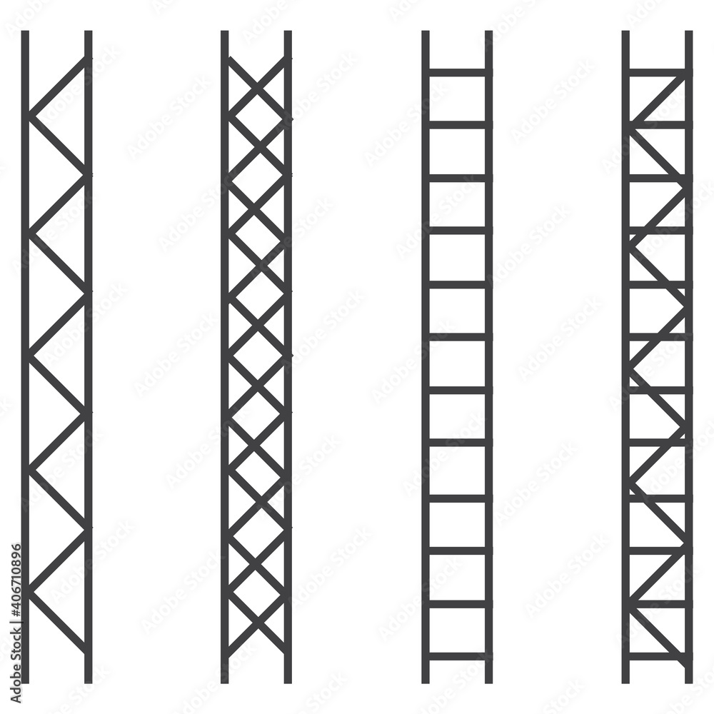 Steel truss construction. Metal framework aluminum construction for billboard vector