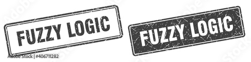 fuzzy logic stamp set. fuzzy logic square grunge sign