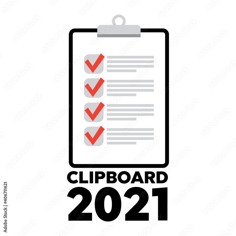 Clipboard checklist flat design. Check list vector. Clipboard and check marks. Clipboard checklist flat design. Check list vector. Clipboard and check marks.