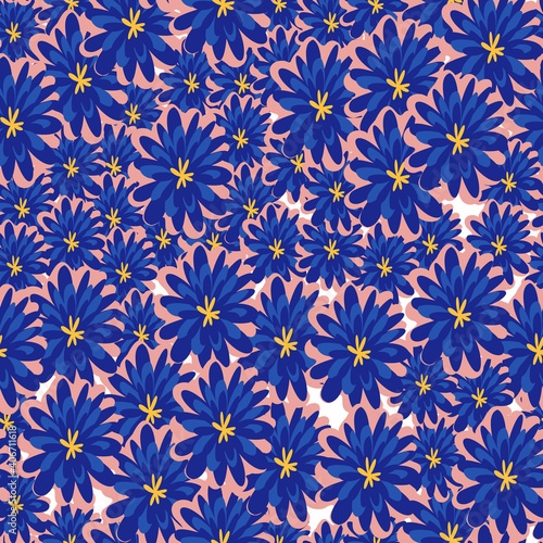 seamless floral pattern with dahlia flower vector illustration. Good for wallpaper, card, apparel, textile, wrapping paper, fabric.