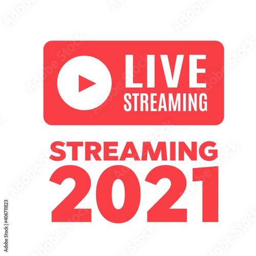 Live Streaming icon. Emblem for broadcasting or online tv stream
