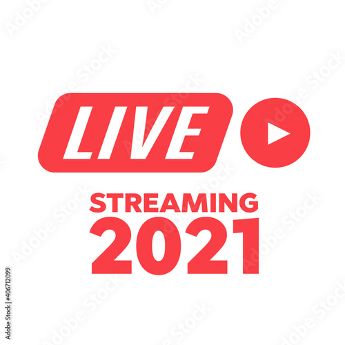 Live Streaming icon. Emblem for broadcasting or online tv stream
