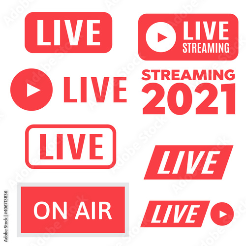 Broadcast studio on air light. Air live sign. Live Streaming icon vector
