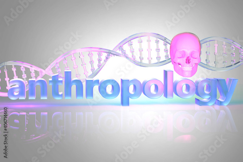 Anthropology conceptual 3d illustration