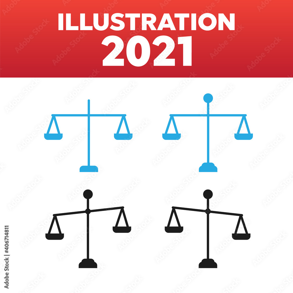 Scales analysis icons. Antique libra justice signs Scales analysis icons. Antique libra justice signs