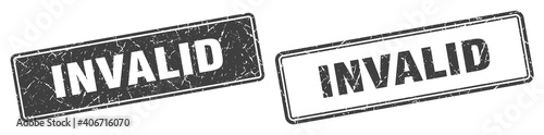 invalid stamp set. invalid square grunge sign