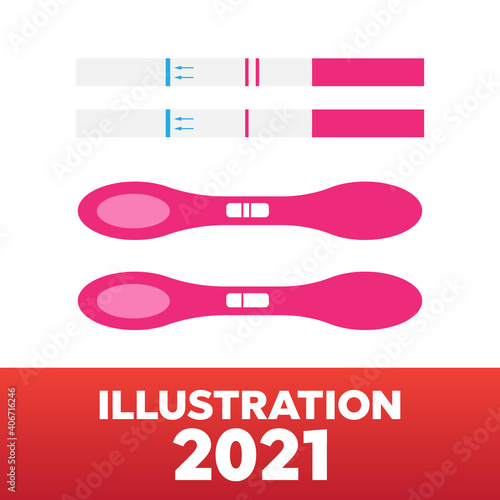 Pregnancy test icons. Ovulation woman medical tests vector