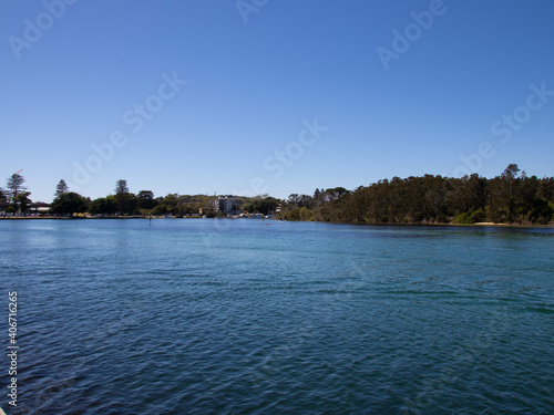 Beautiful views of Wallis Lake in Forster Beach NSW Australia