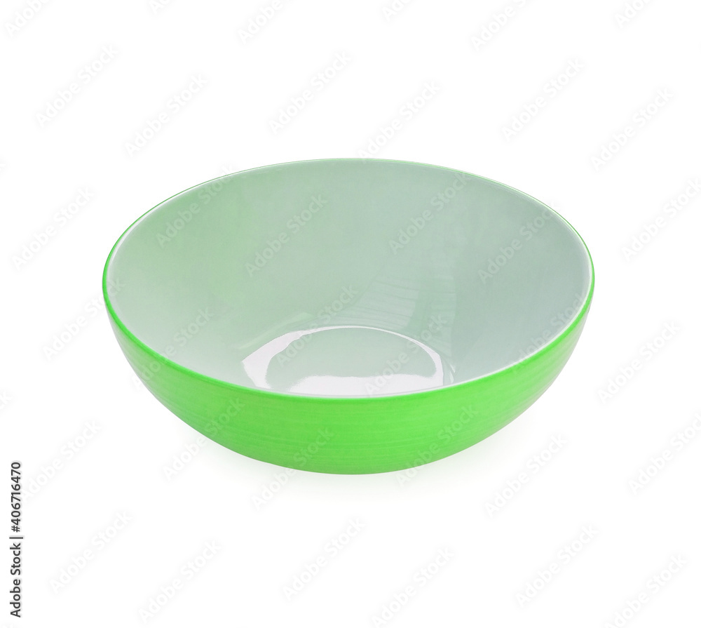 green empty bowl on a white background green empty bowl on a white background