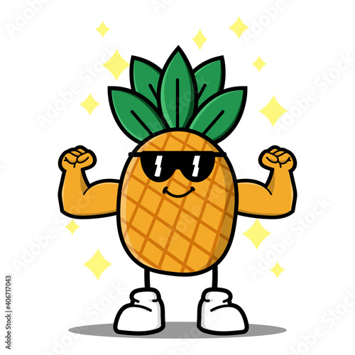 cute pineapple cartoon mascot character