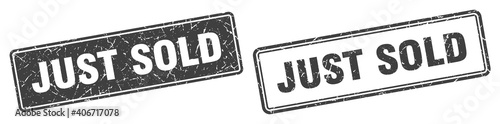 just sold stamp set. just sold square grunge sign