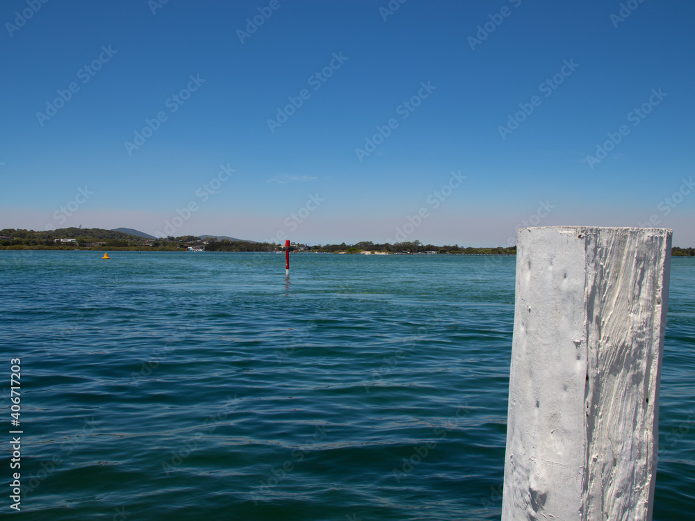 Beautiful views of Wallis Lake in Forster Beach NSW Australia