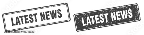 latest news stamp set. latest news square grunge sign