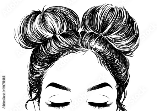 hairstyle double buns