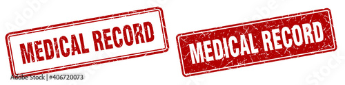 medical record stamp set. medical record square grunge sign