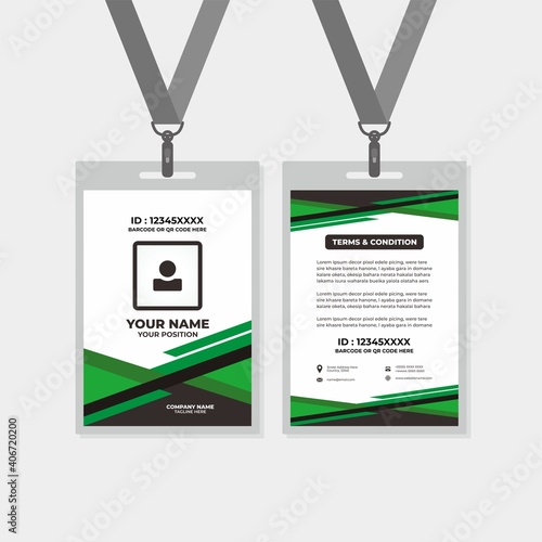 design template of id card, for name tag, committee, office, member, corporate, company, identity, staff, etc