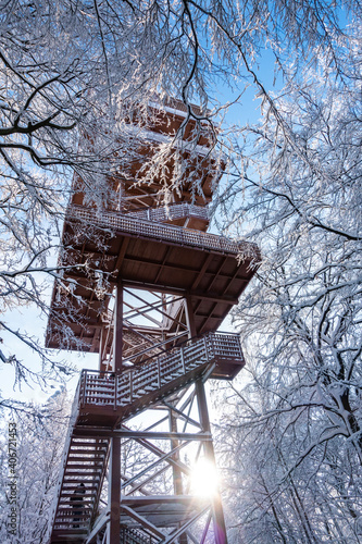 Wieżyca kaszuby wieża zima śnieg photo