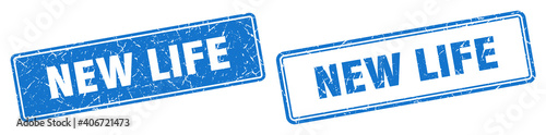 new life stamp set. new life square grunge sign