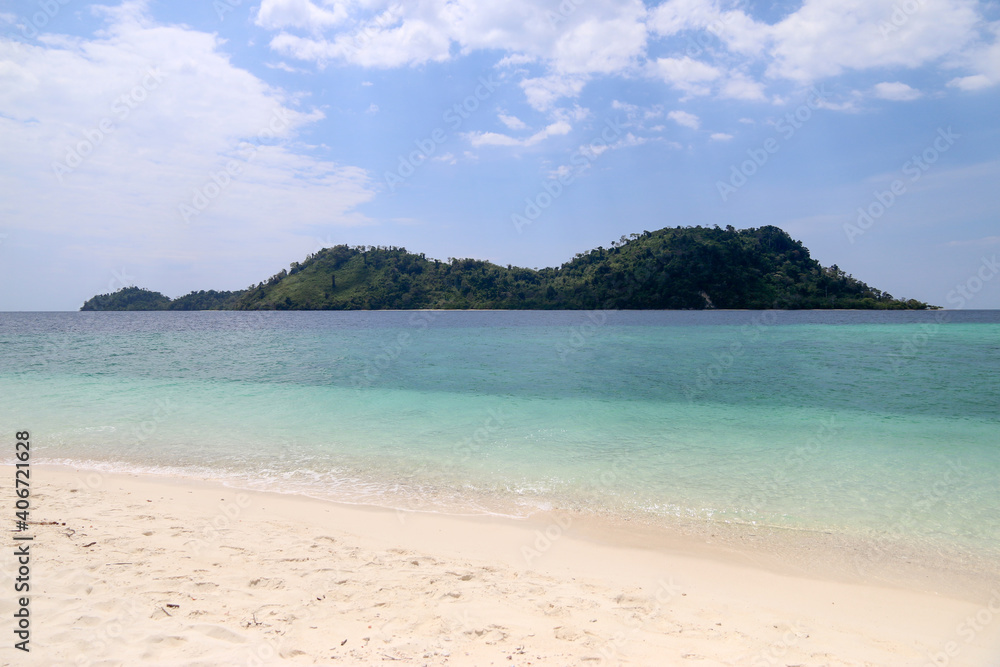 amazing the beach tropical andaman, phuket, thailand on sandy shore. Beautiful Summer holiday. Natural