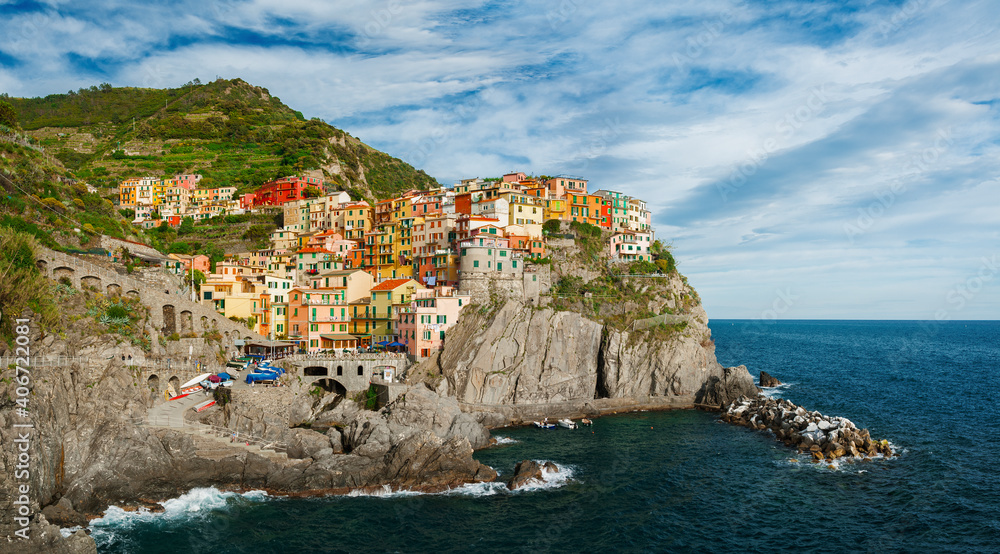 Idyllic landscape of Manarola, Cinque Terre, Liguria, Italy