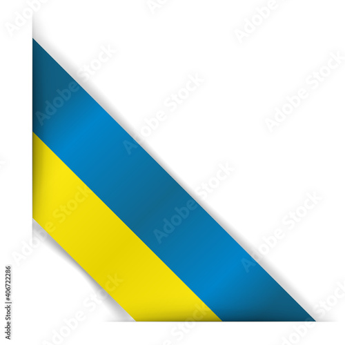 Free Download Ukrainian flag. Realistic flag of Ukraine. Corner tape. Isolated on a white background. Vector illustration. - GFXLoad
