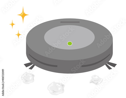 ロボット掃除機のベクターイラスト　家電　