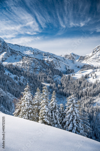 pristine winter landscape in Diemtigtal, Berner Oberland © schame87