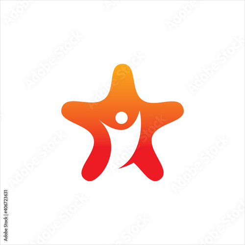 color star people logo design