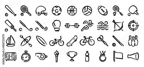 Sports Icon Set (Hand-drawn line version)