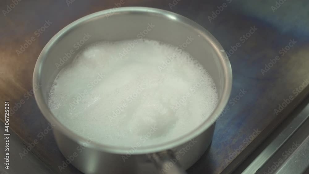 Boiling coconut milk, Thai cuisine Boiling coconut milk, Thai cuisine