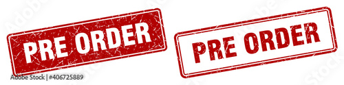 pre order stamp set. pre order square grunge sign