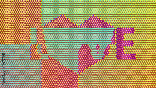 Wallpaper Mural Pop art glitch looping animation. Heart, love Torontodigital.ca