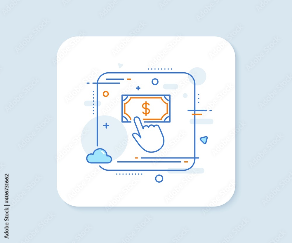 Payment click line icon. Abstract square vector button. Dollar exchange sign. Finance symbol. Payment click line icon. Quality concept badge. Vector Payment click line icon. Abstract square vector button. Dollar exchange sign. Finance symbol. Payment click line icon. Quality concept badge. Vector