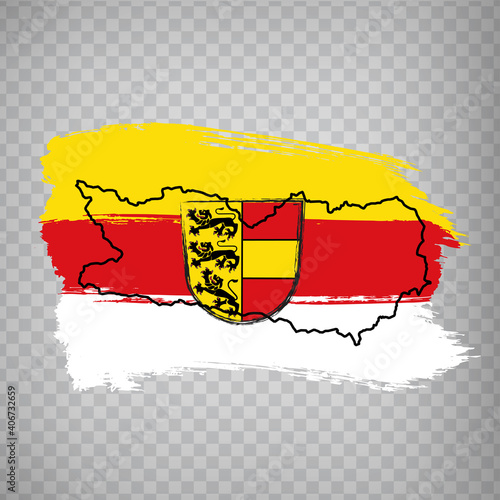 Flag of  Carinthia from brush strokes. Blank map of  Carinthia. Austria. High quality map of  Carinthia and flag for your web site design, app  on transparent background.  EPS10.
