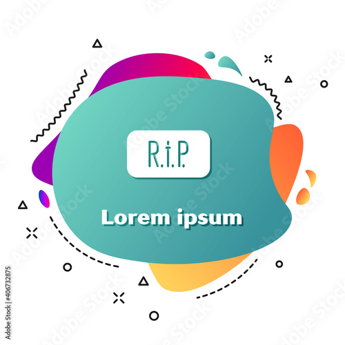 White Speech bubble rip death icon isolated on white background. Abstract banner with liquid shapes. Vector.