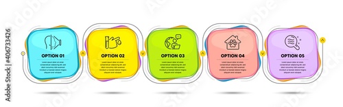 Pet shelter, Skin condition and Blood donation line icons set. Timeline process flowchart. Face id sign. Dog house, Search magnifier, Medicine analyze. Phone scanning. Healthcare set. Vector