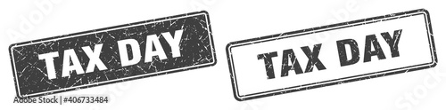tax day stamp set. tax day square grunge sign