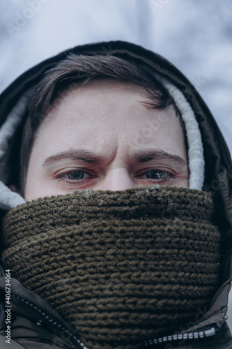 portrait of a man in winter 