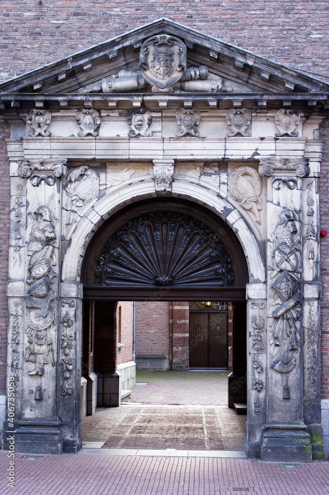  Entrance to historic city hall in Nijmegen in the Netherlands