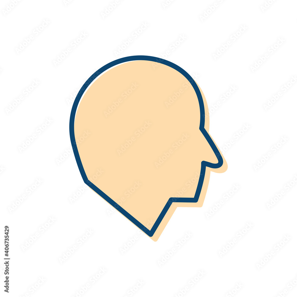 Head lineal color icon. simple design editable. Design template vector Head lineal color icon. simple design editable. Design template vector